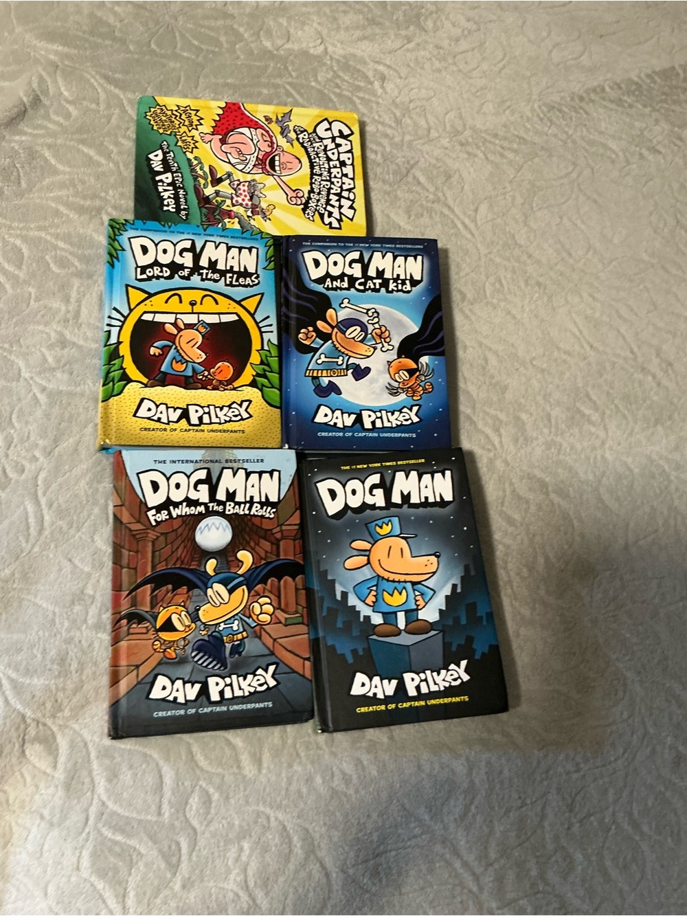 Dog Man Hardcover Book Set by - Blue, Black, Yellow Covers